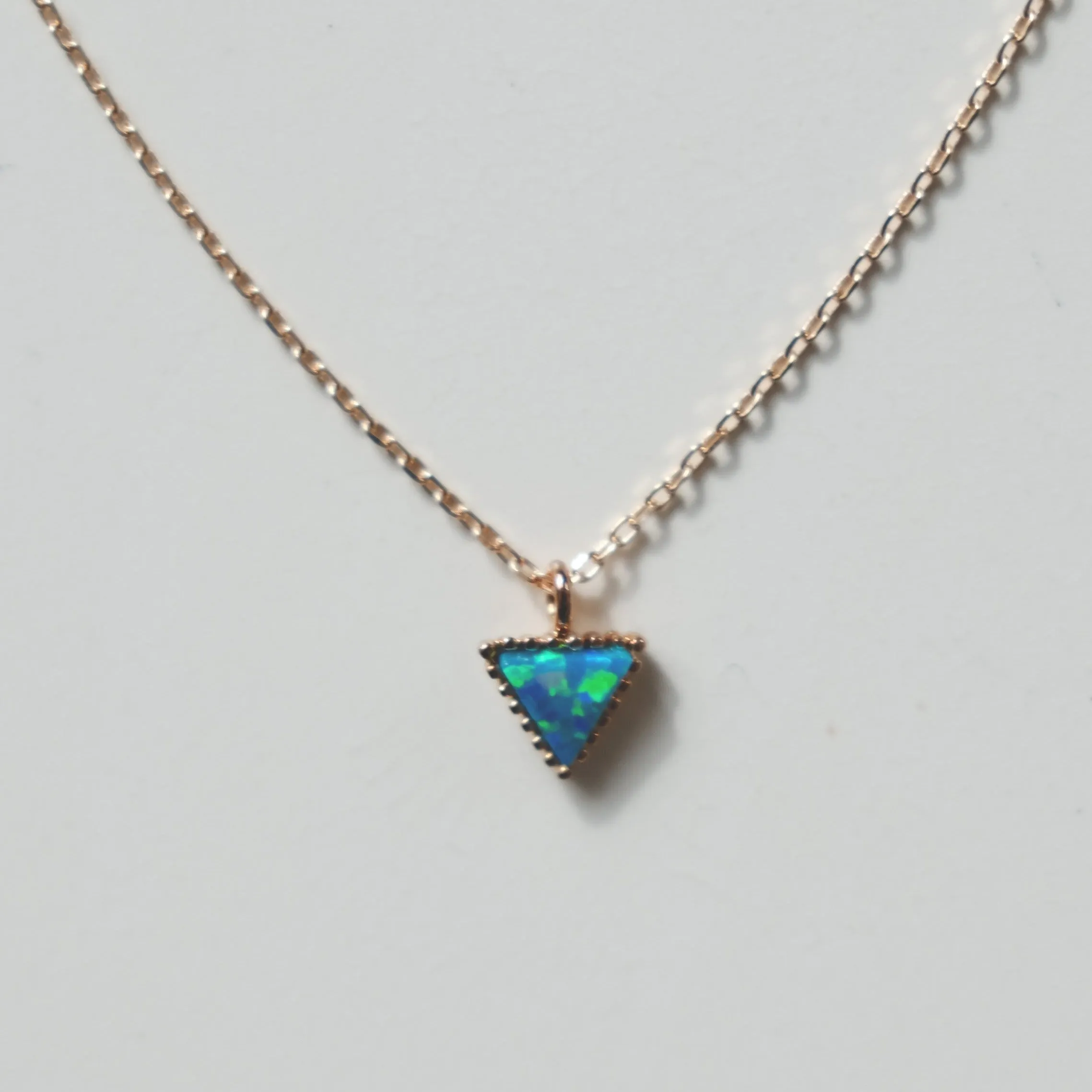 Little Triangle Blue Opal Necklace