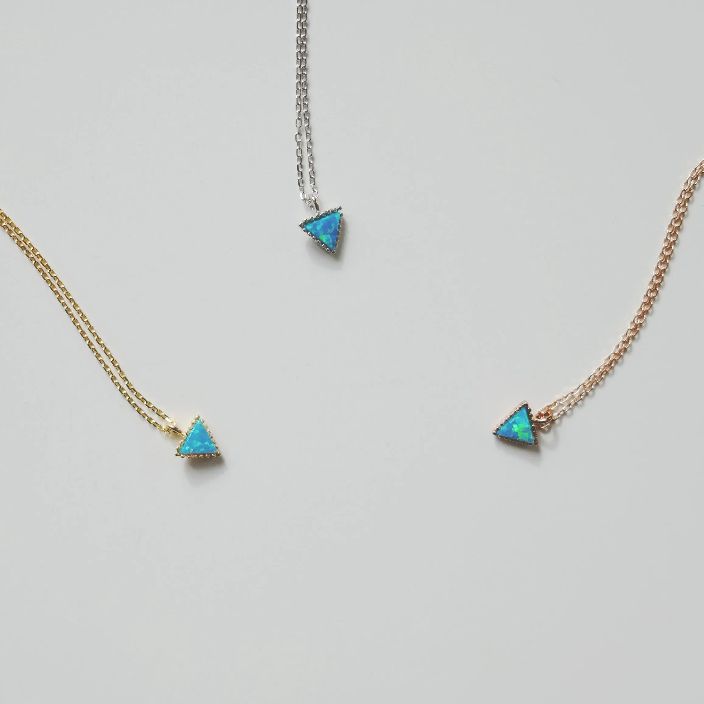 Little Triangle Blue Opal Necklace