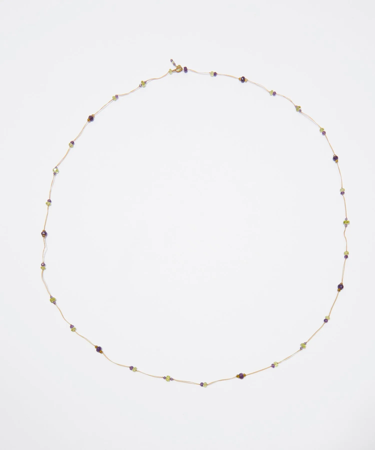 Loopy Duo Bracelets / Necklace - Peridot with purple Amethyst