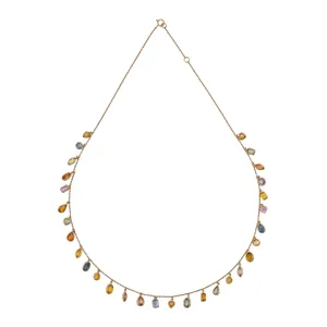 Luana Multi Sapphire Necklace, 18k Gold