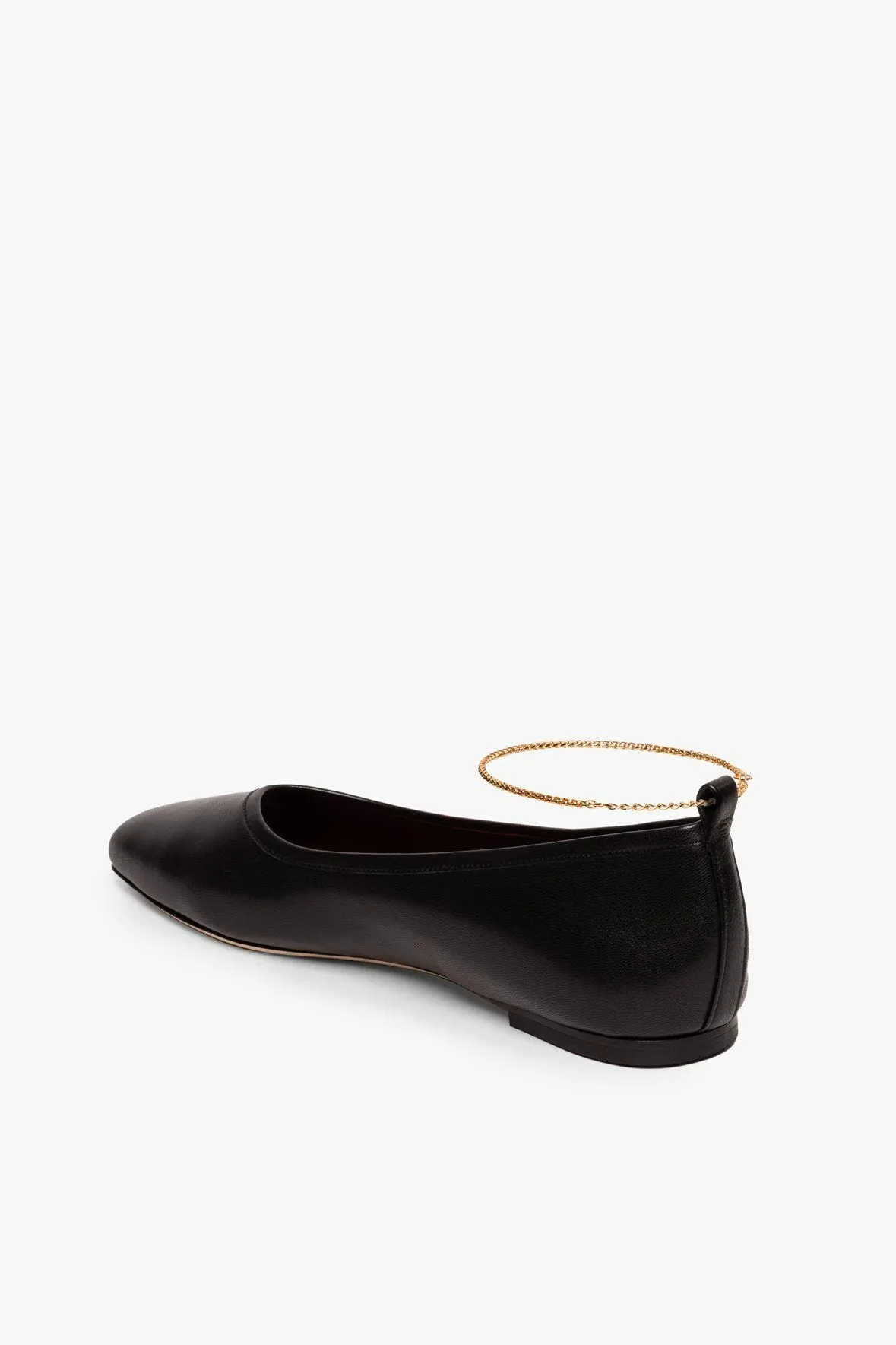 MAEVE ANKLET FLAT | BLACK GOLD CHAIN