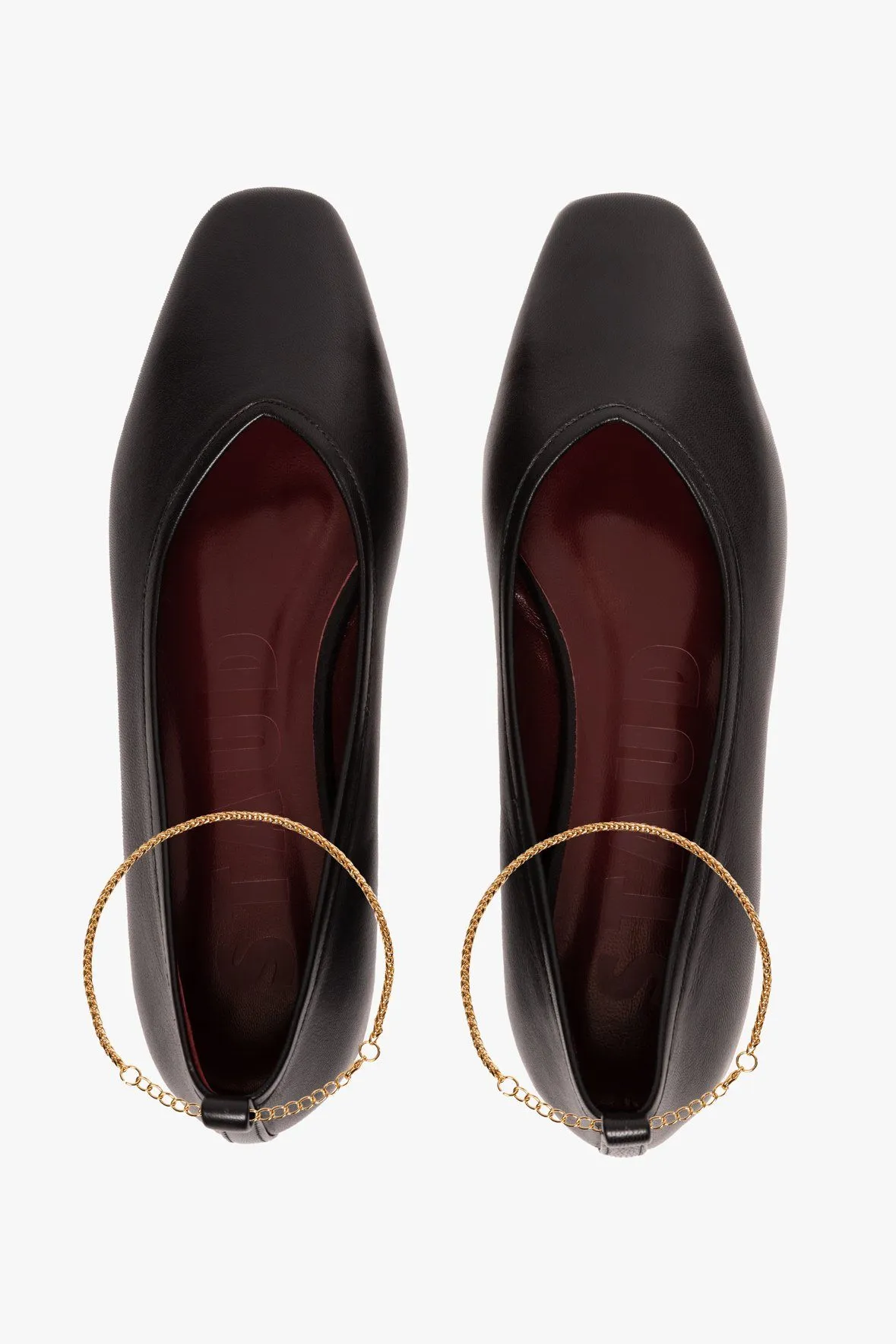 MAEVE ANKLET FLAT | BLACK GOLD CHAIN