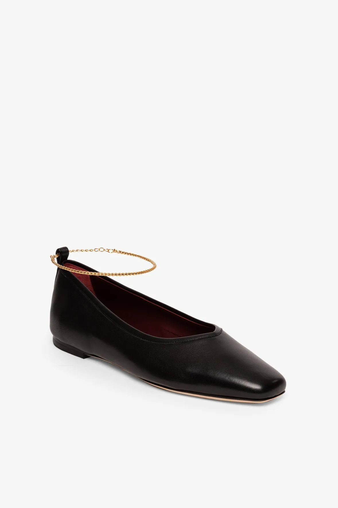 MAEVE ANKLET FLAT | BLACK GOLD CHAIN