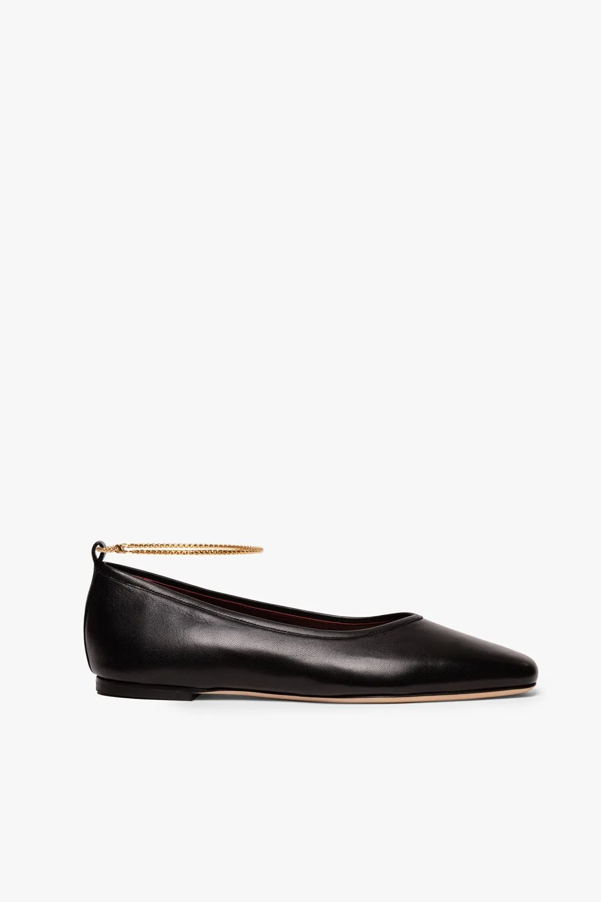 MAEVE ANKLET FLAT | BLACK GOLD CHAIN