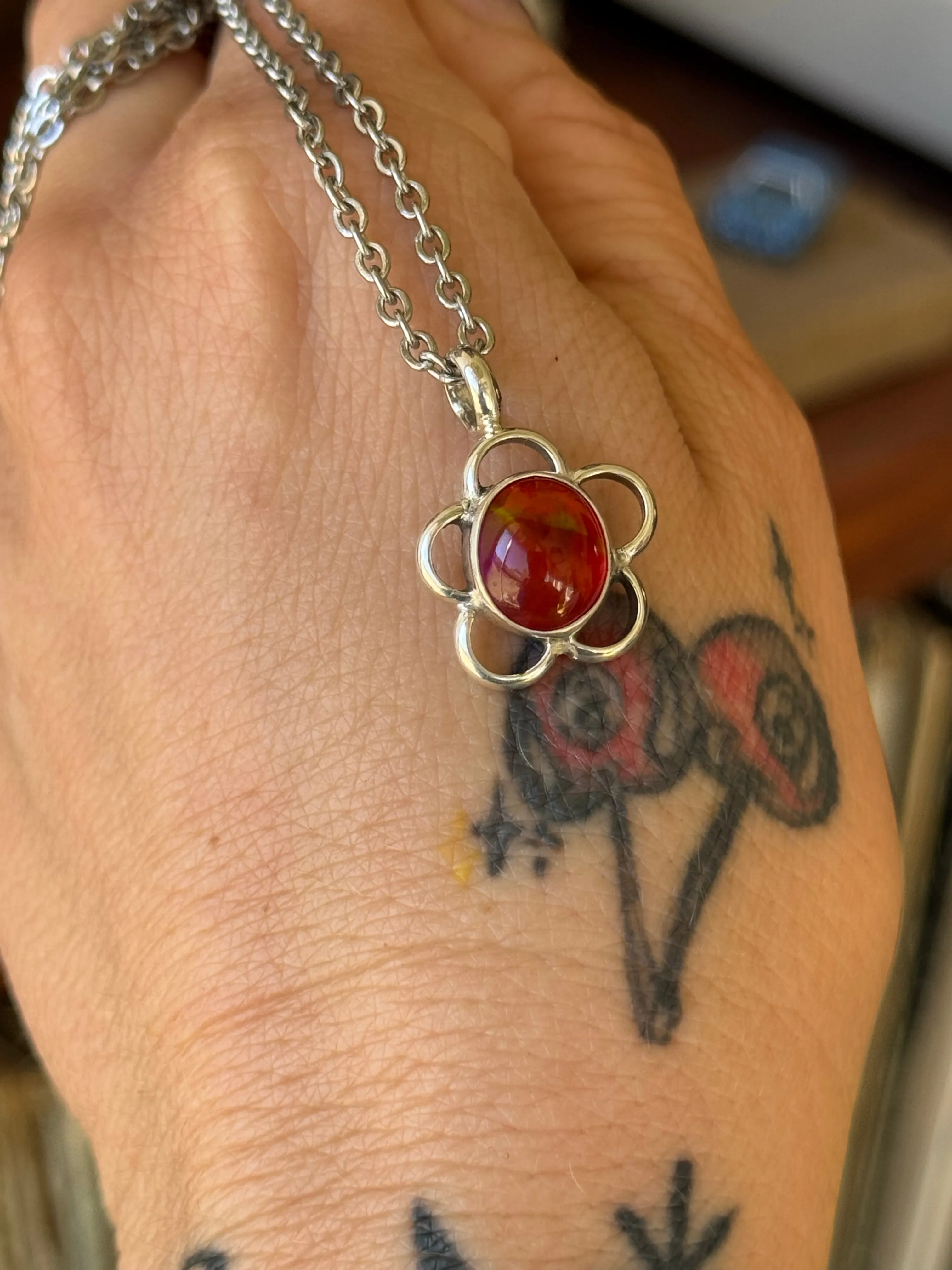 Mexican Fire Opal Necklace