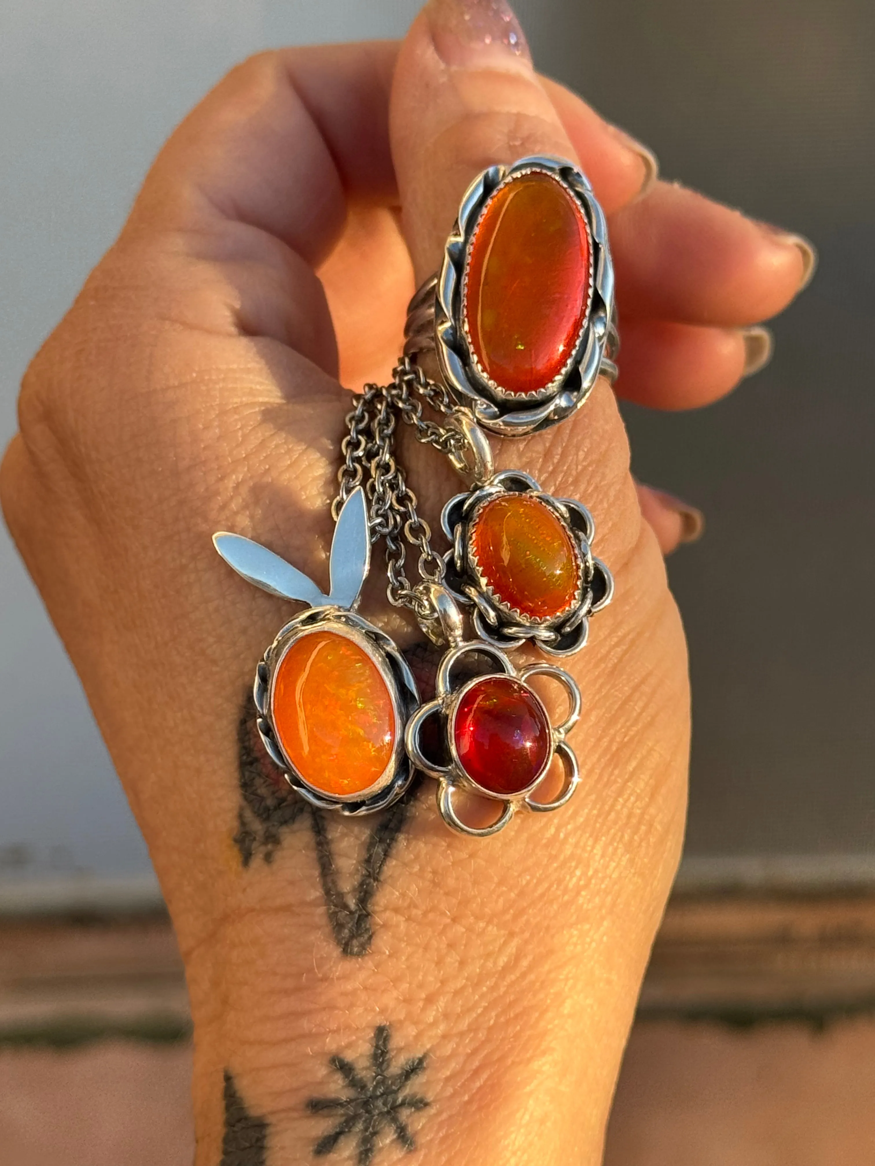 Mexican Fire Opal Necklace