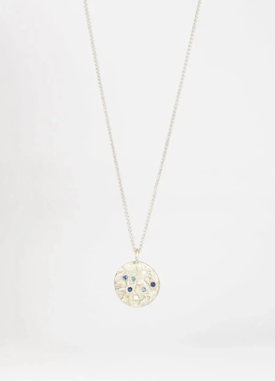 Mixed Sapphire & Diamond Tall Flux Pendant