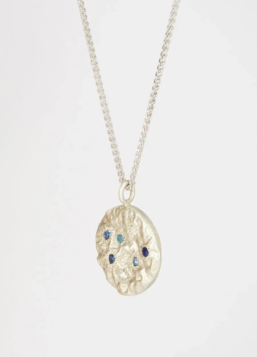 Mixed Sapphire & Diamond Tall Flux Pendant