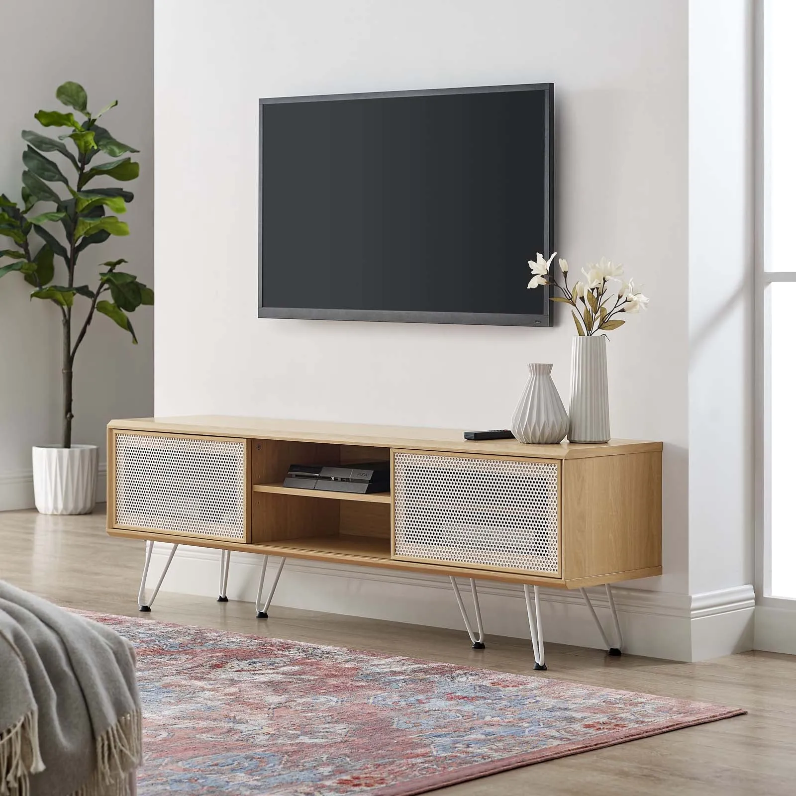Nomad 59" TV Stand Oak EEI-6203-OAK