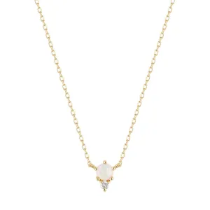 Opal and Diamond Pendant Necklace