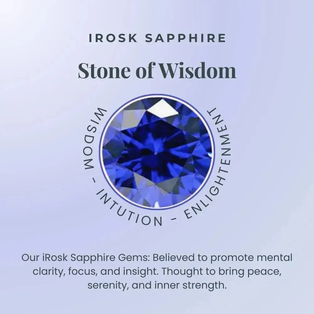 Oval Blue Sapphire Pendant Necklace in 925 Sterling Silver - Irosk®