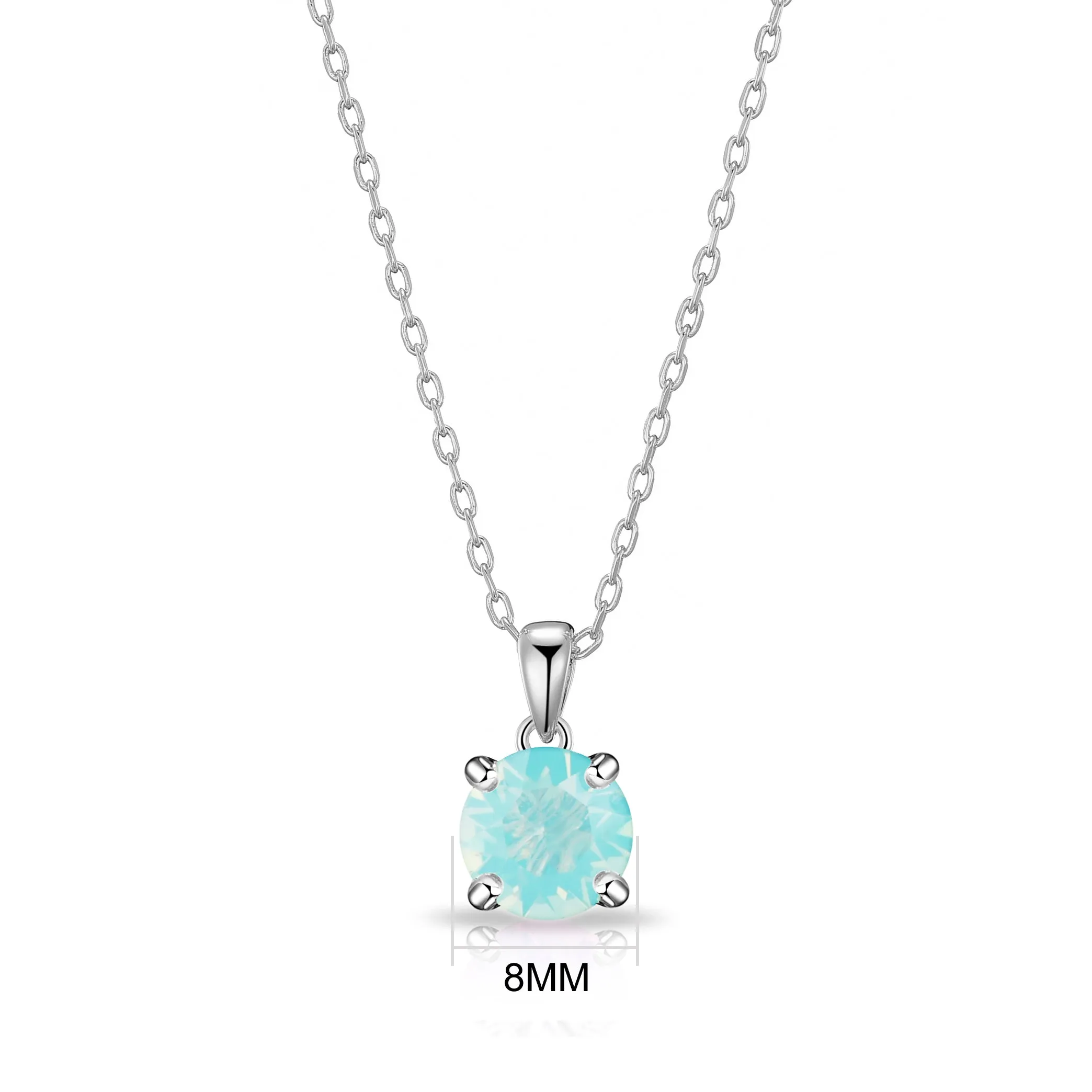 Pacific Green Opal Necklace Created with Zircondia® Crystals