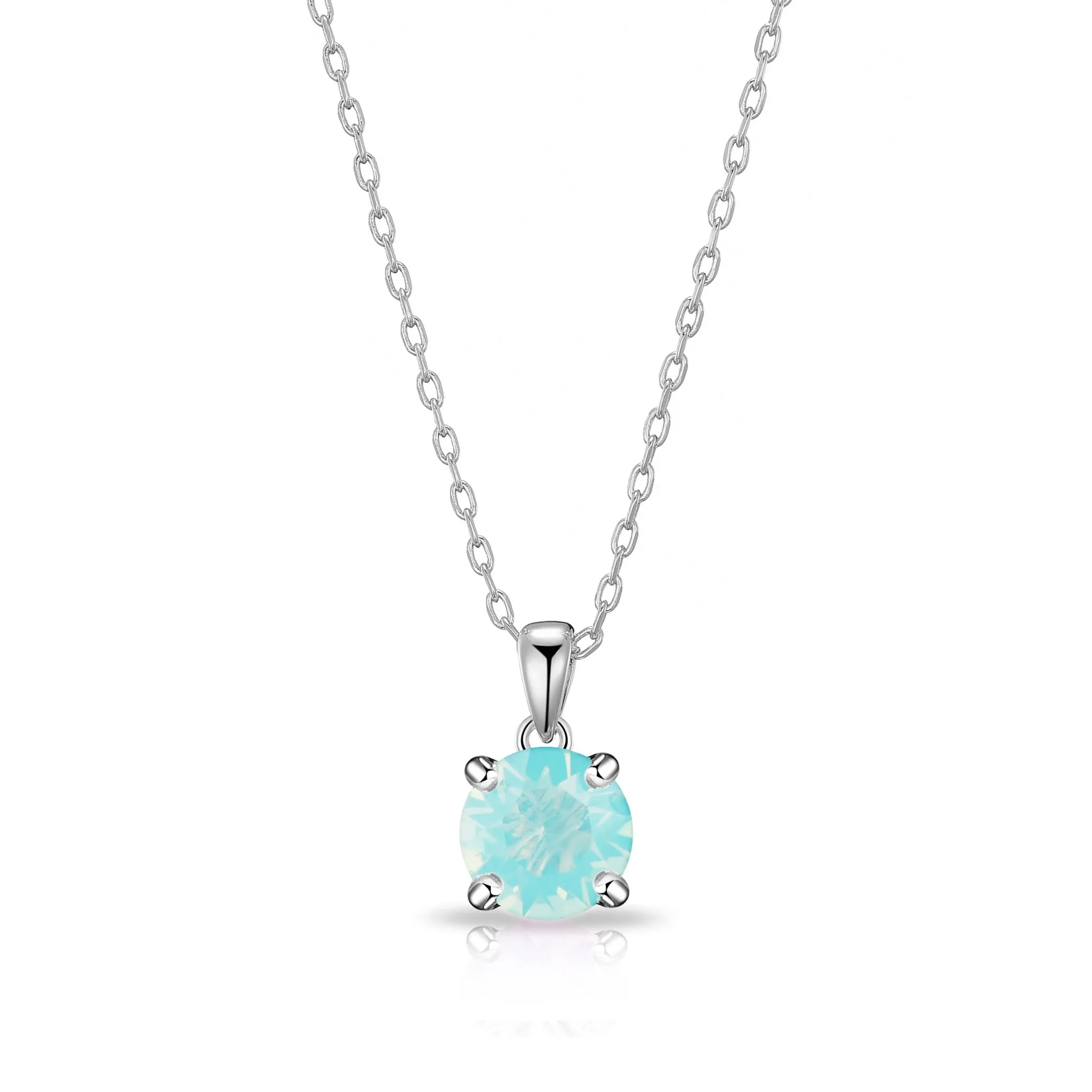 Pacific Green Opal Necklace Created with Zircondia® Crystals