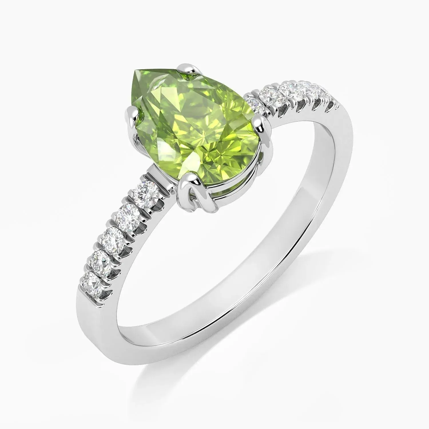 Pear Cut Peridot Ring | Sterling Silver | Irosk Australia ®