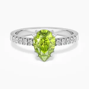 Pear Cut Peridot Ring | Sterling Silver | Irosk Australia ®