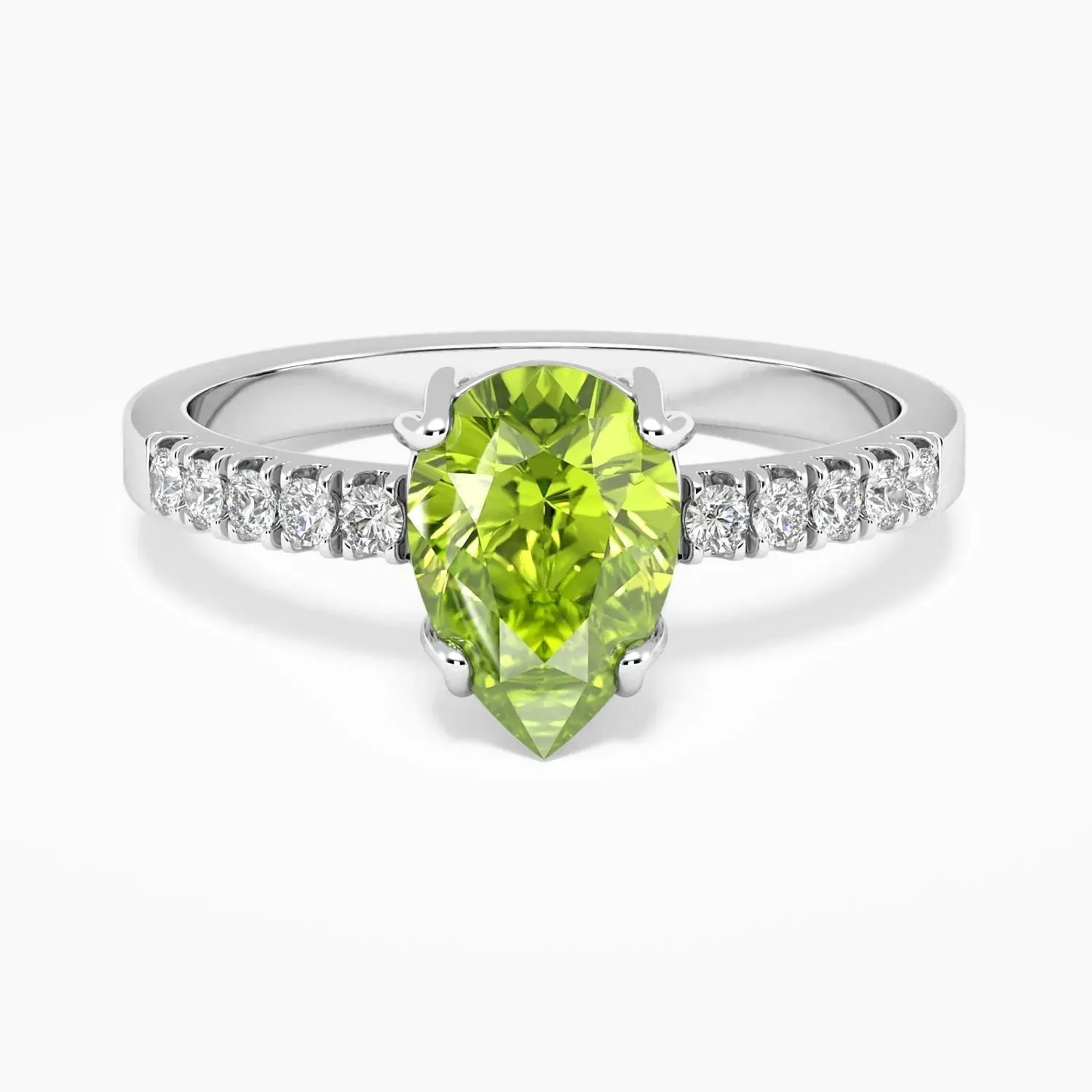Pear Cut Peridot Ring | Sterling Silver | Irosk Australia ®