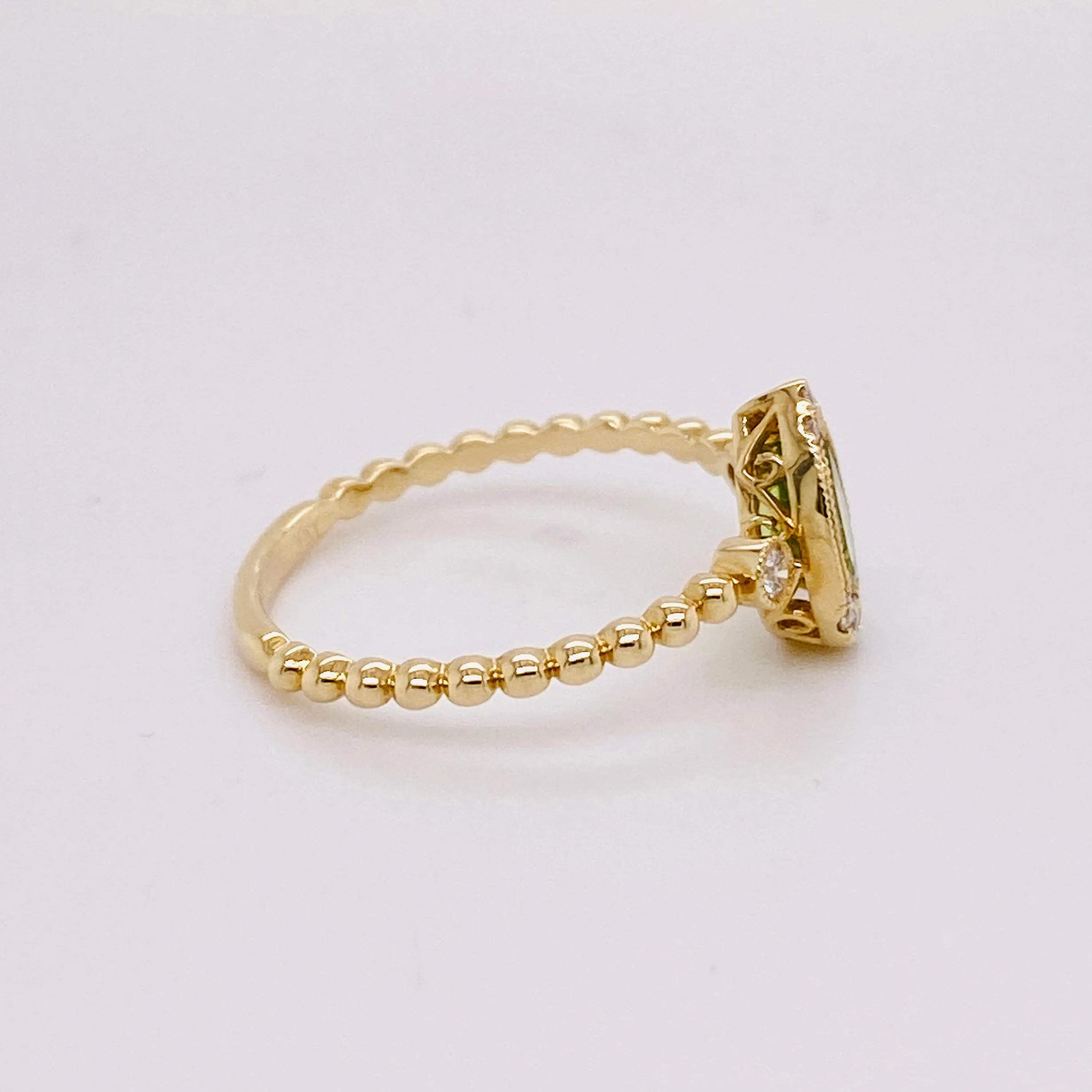 Pear Shaped Peridot Ring