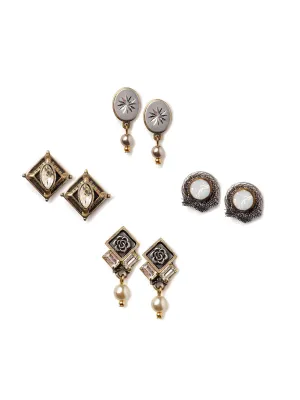 Pearl Drop Stud Earrings Stud Set