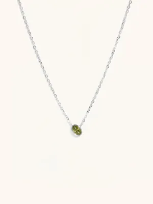 Peridot Birthstone Sterling Silver Necklace