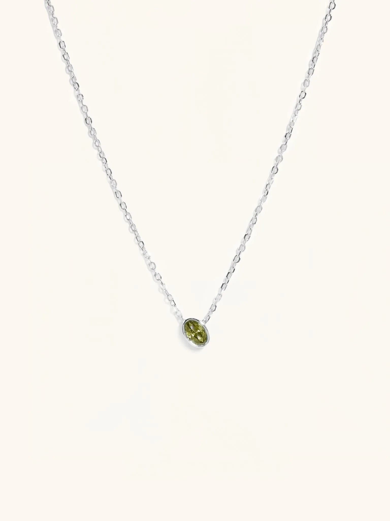 Peridot Birthstone Sterling Silver Necklace