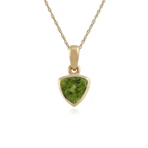 Peridot Halskette, 9 karat Gelbgold 1,25 ct Peridot Anhänger auf 45cm Kette
