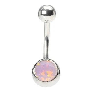 Pink Opal Belly Button Ring