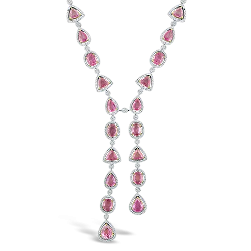 Pink Sapphire & Diamond Necklace