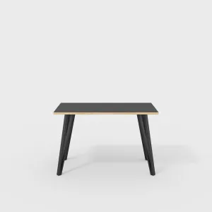 Plywood Desk with Black Box Hairpin Legs - Formica Diamond Black - 1200(w) x 600(d) x 735(h)