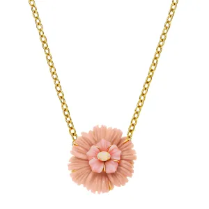 Poppy Pendant Necklace Pink Opal