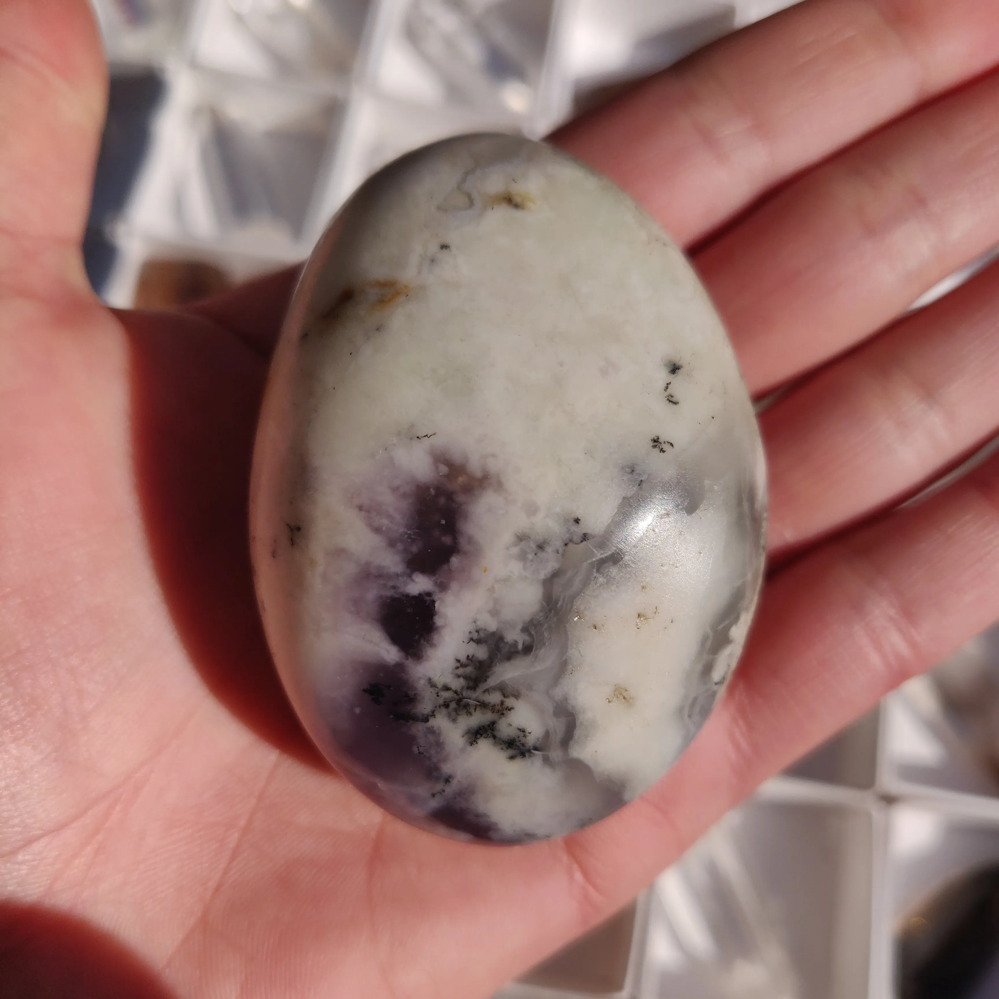 Purple Dendritic Opal Palm Stone (#12)