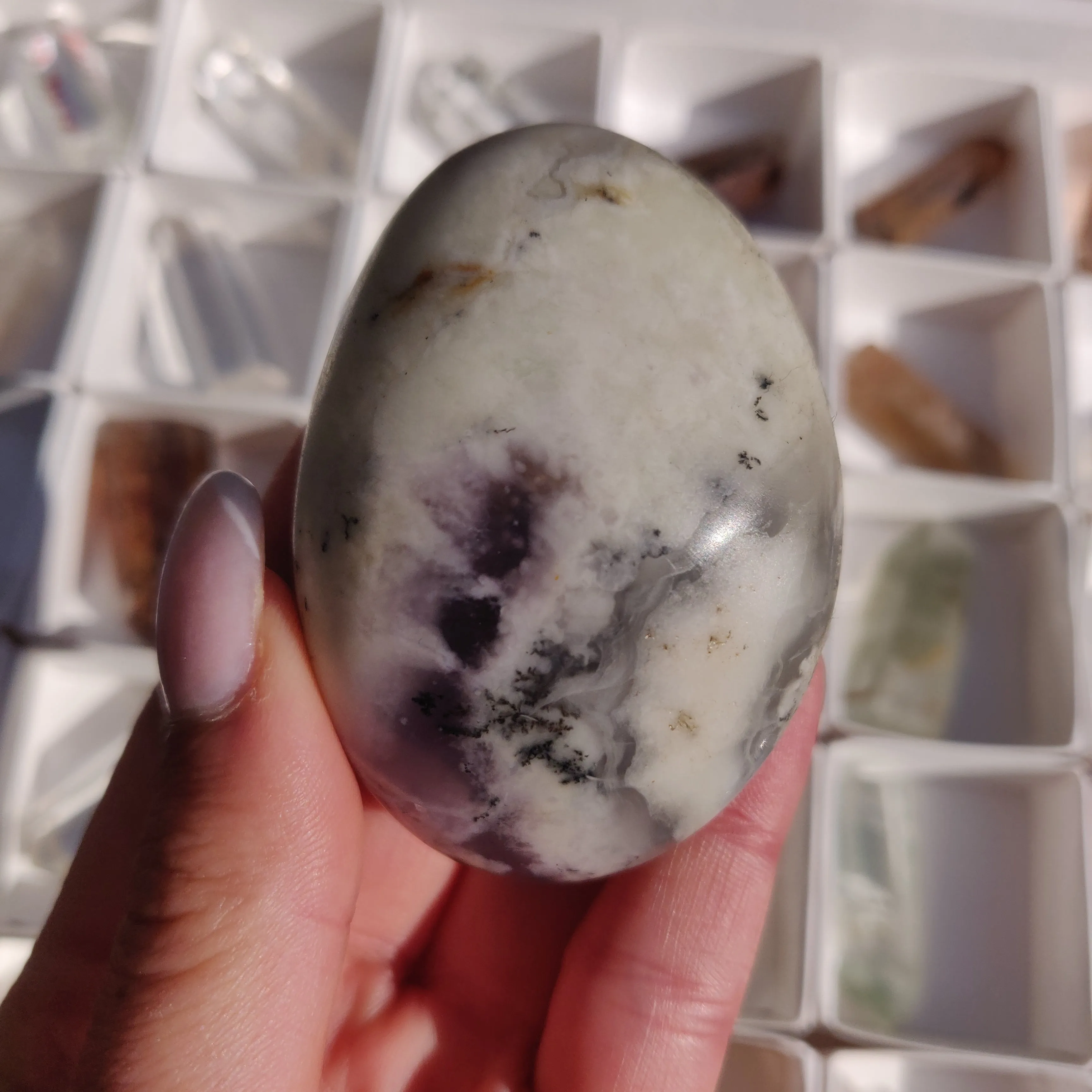 Purple Dendritic Opal Palm Stone (#12)