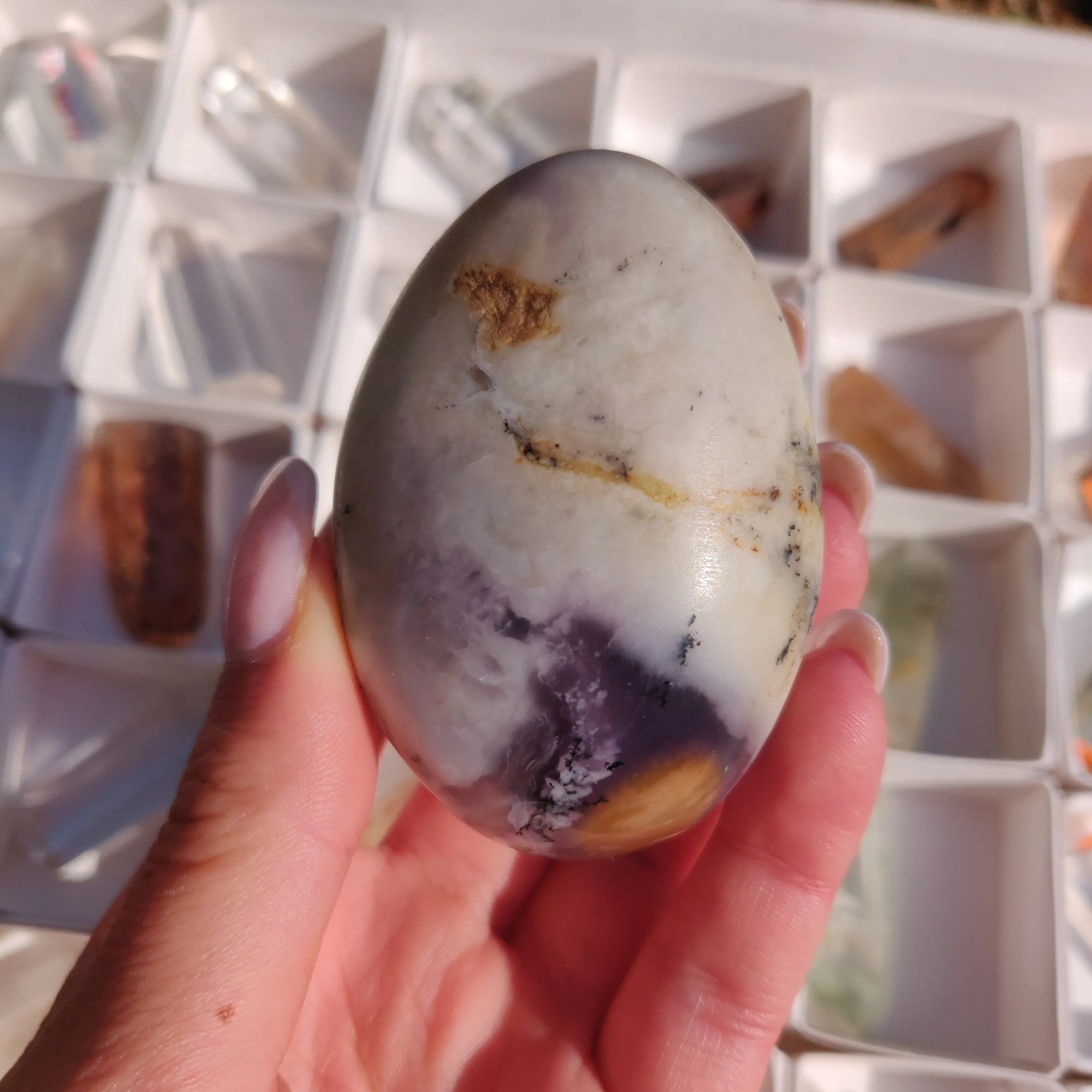 Purple Dendritic Opal Palm Stone (#12)