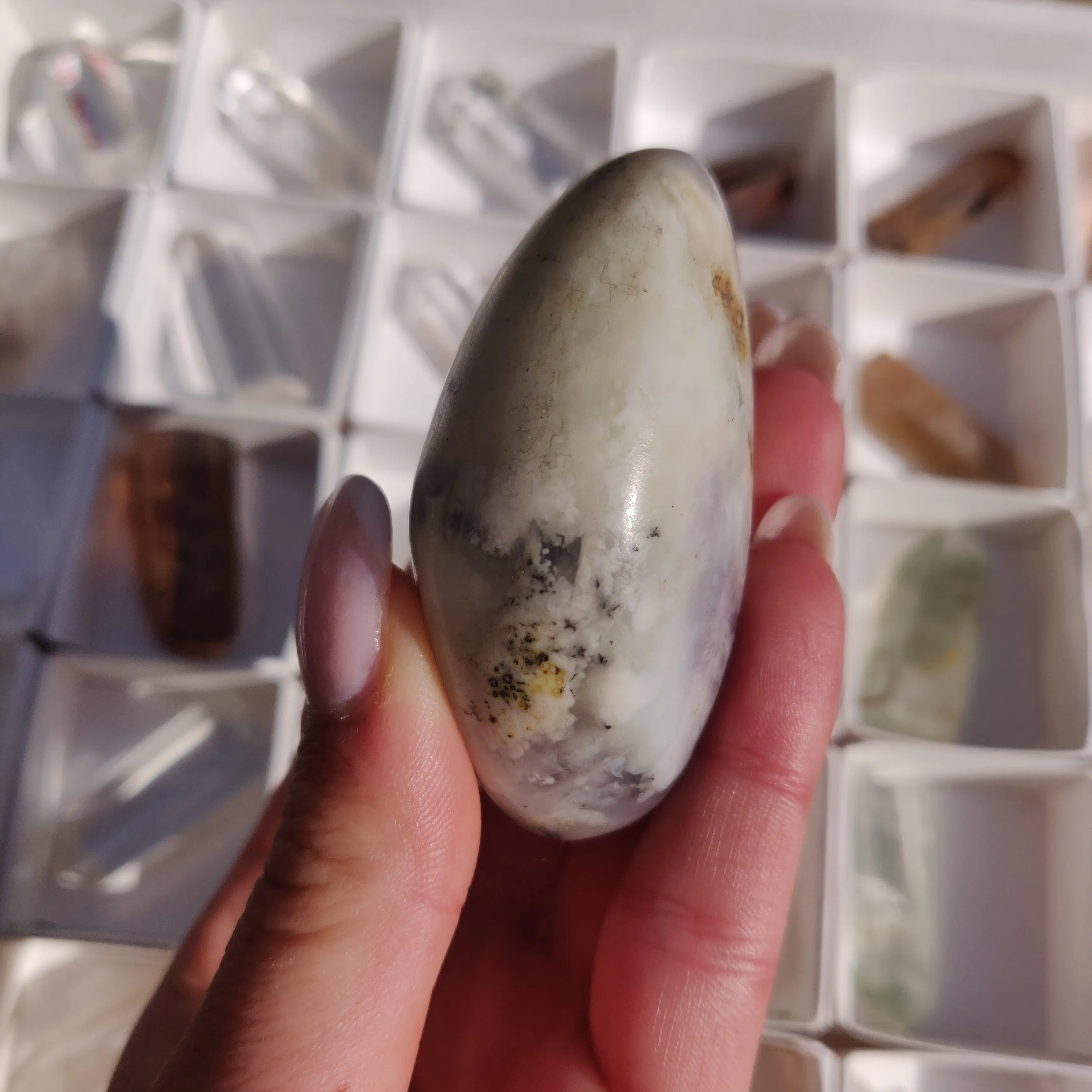Purple Dendritic Opal Palm Stone (#12)
