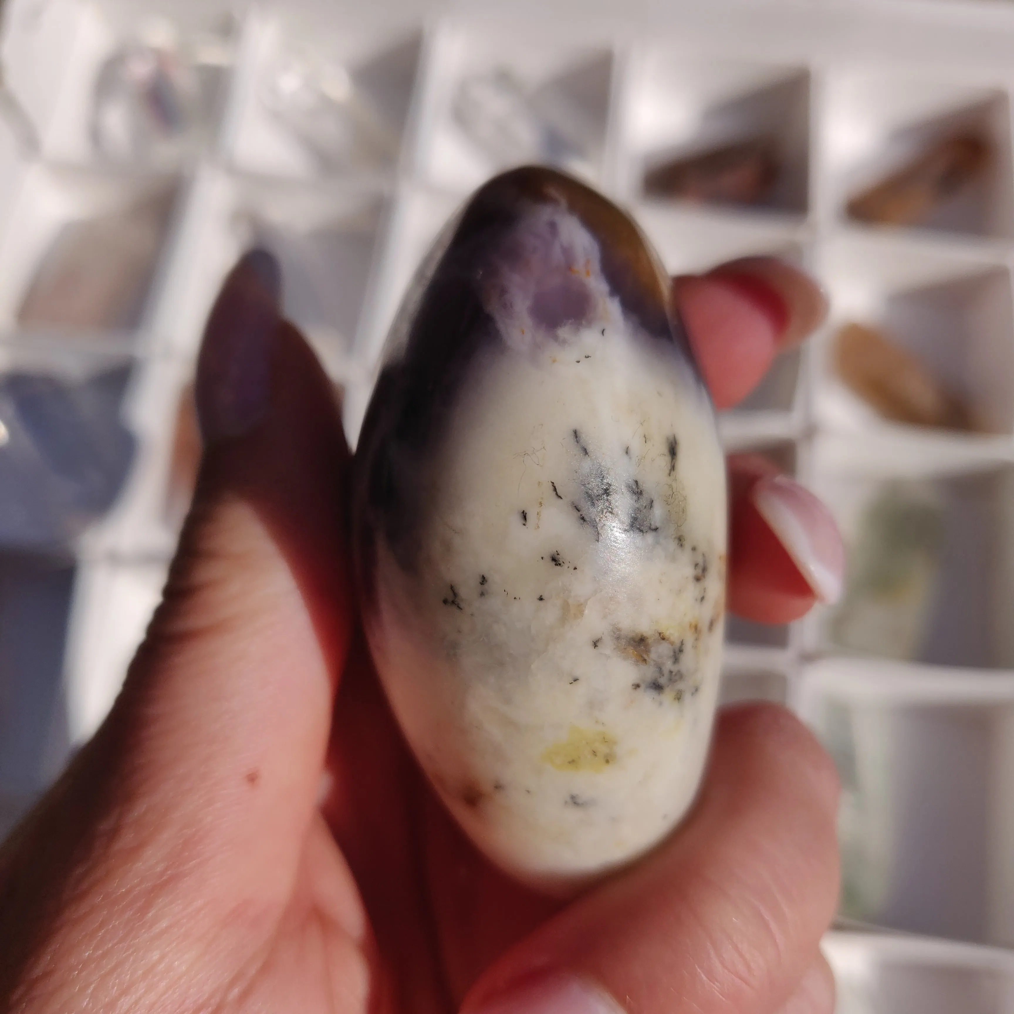 Purple Dendritic Opal Palm Stone (#12)