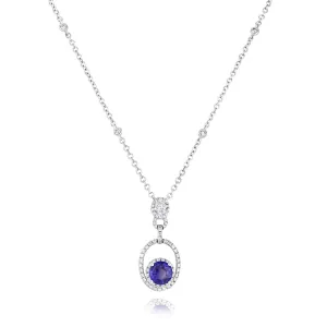 Purple Sapphire and Diamond Necklace