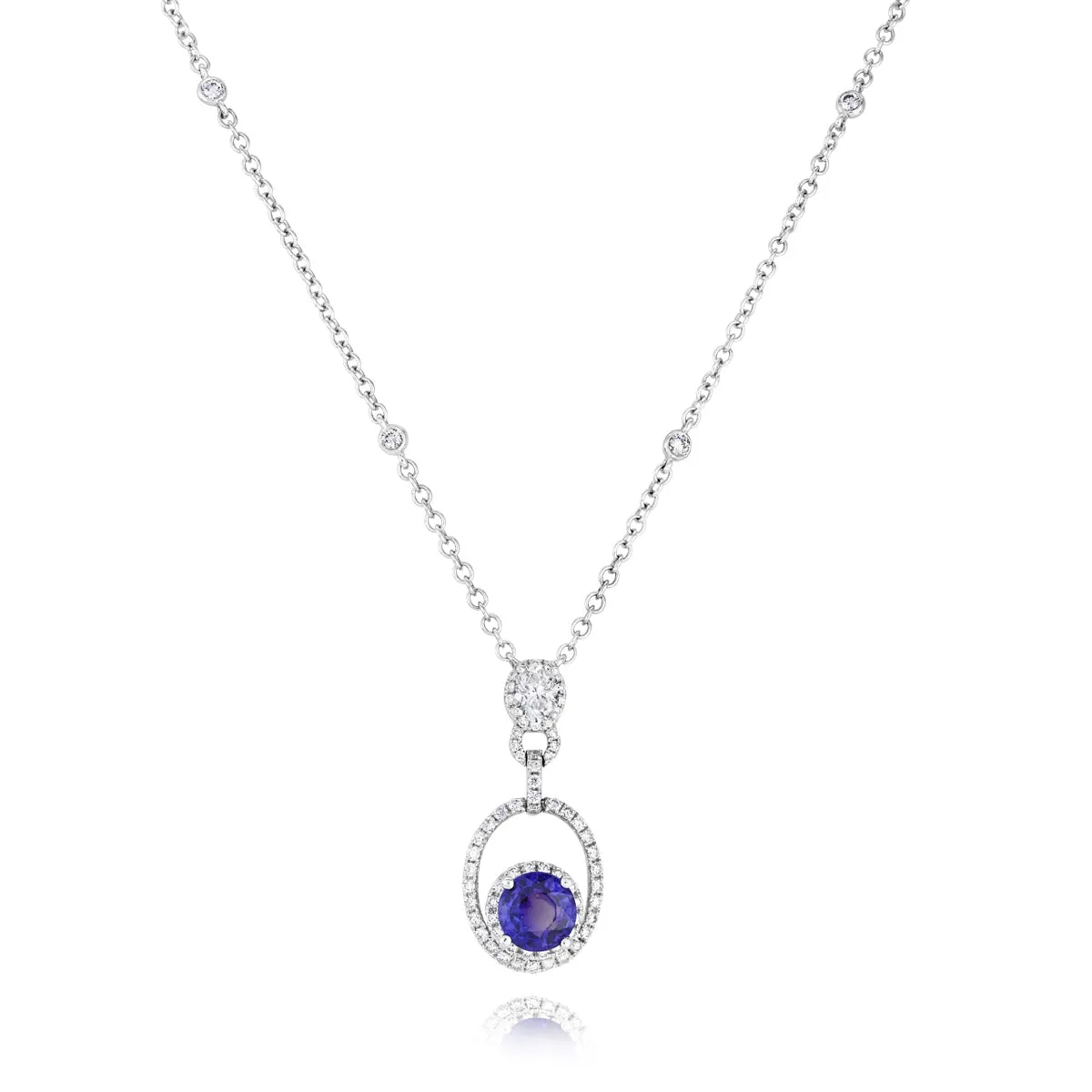 Purple Sapphire and Diamond Necklace