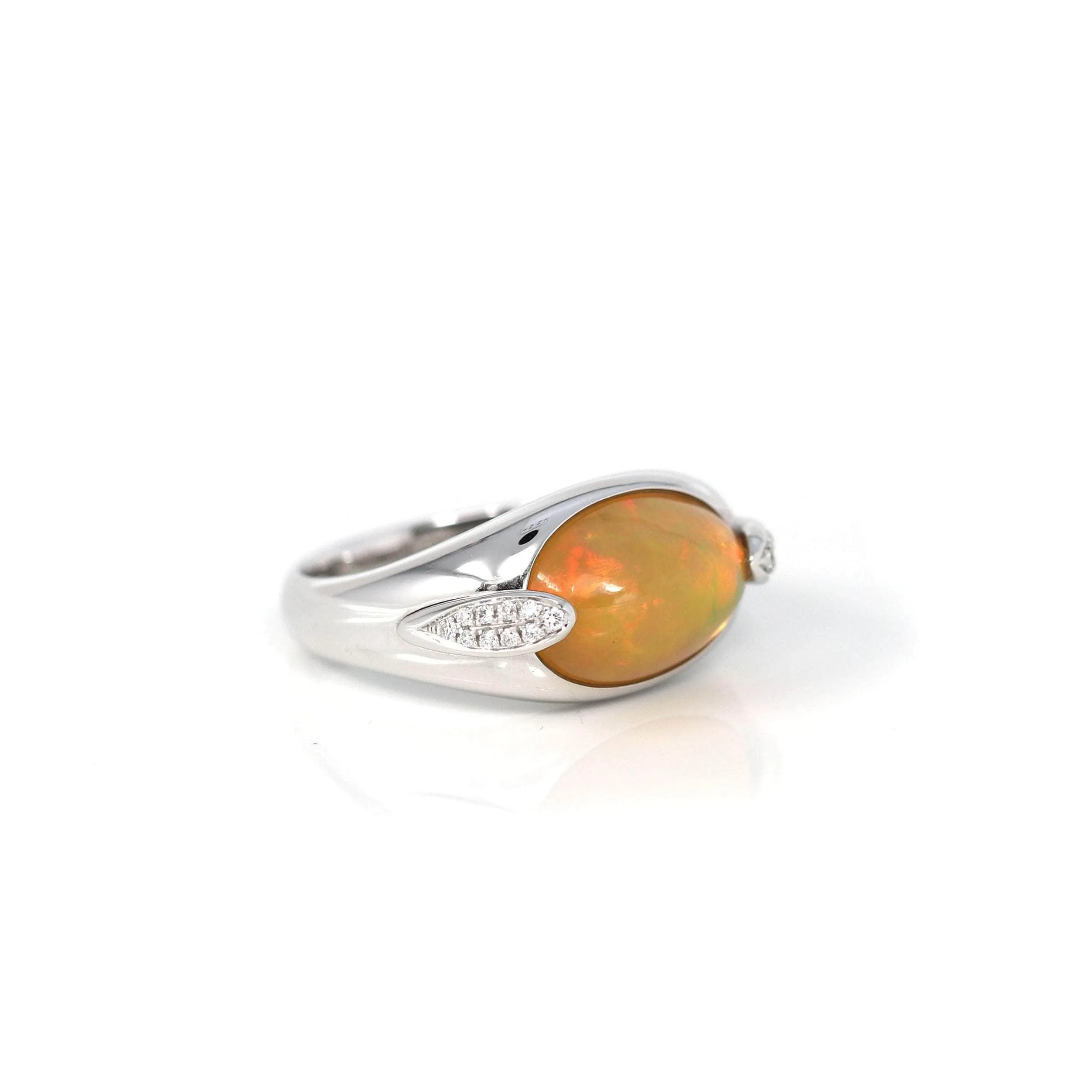 "Charlotte" 18K Gold Ethiopian Opal Men's Ring