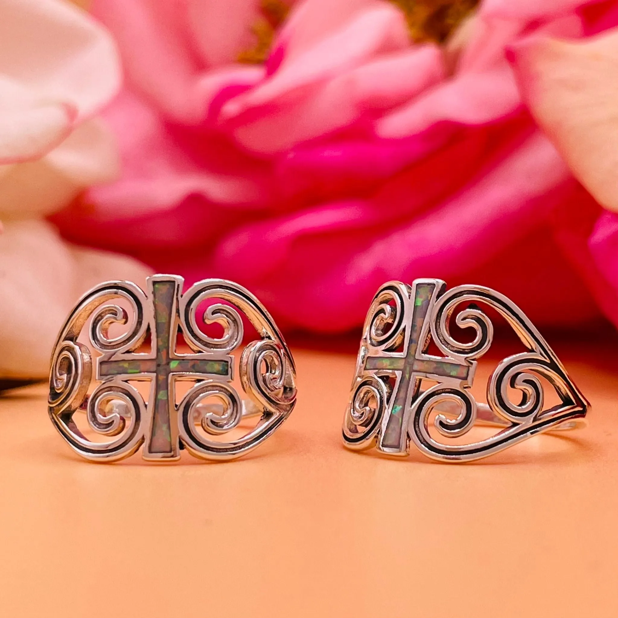 R270 Opal Cross Ring