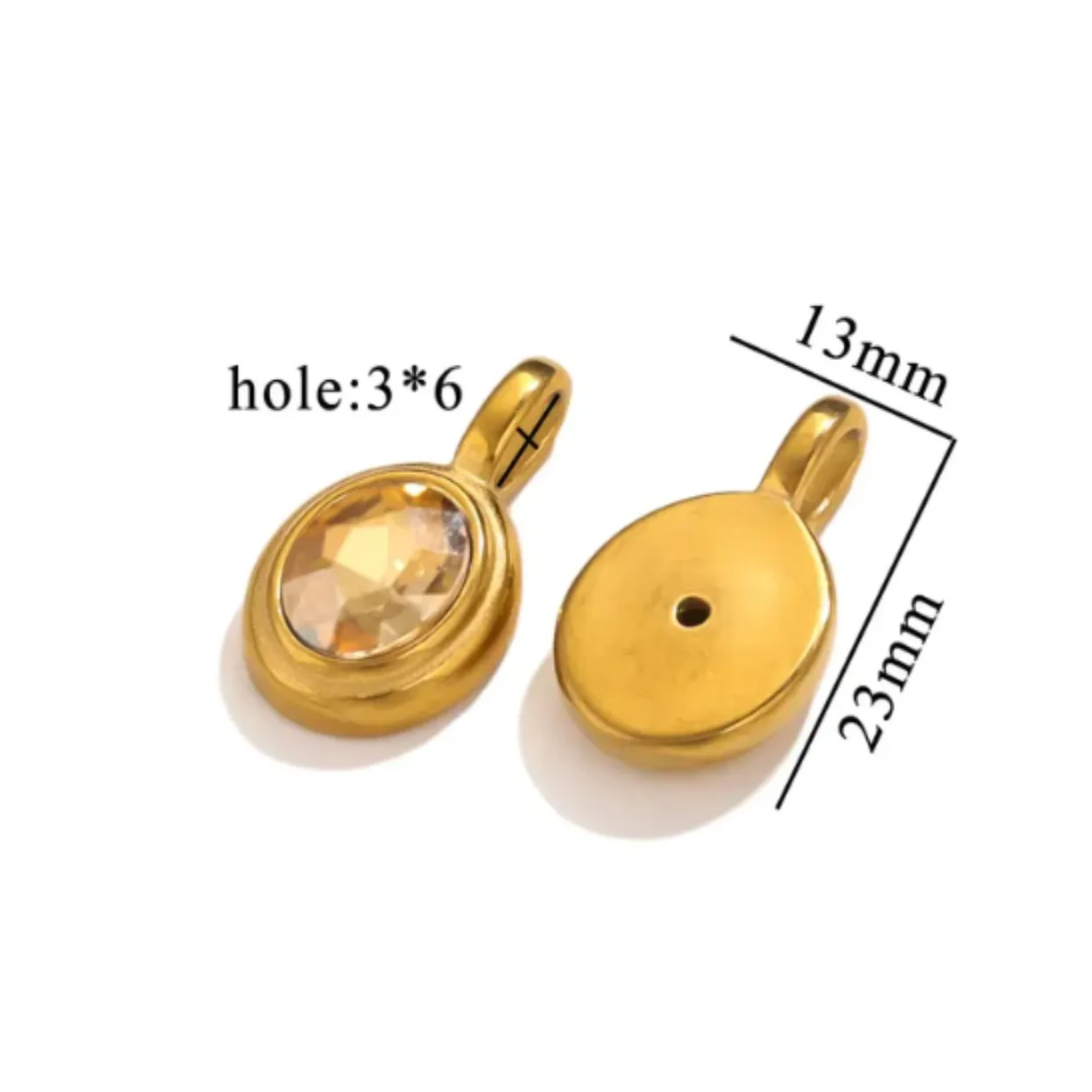 RAINBOW PENDANT GOLD- WATERPROOF NECKLACE