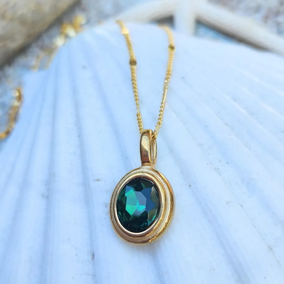 RAINBOW PENDANT GOLD- WATERPROOF NECKLACE