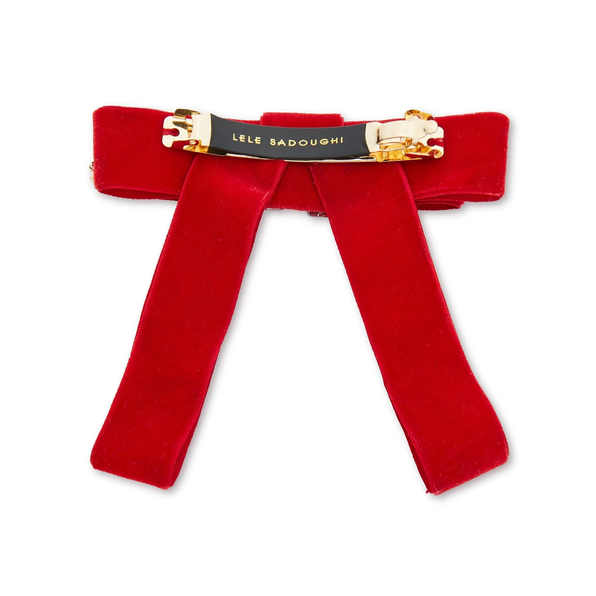 RED KATE CRYSTAL BOW BARRETTE