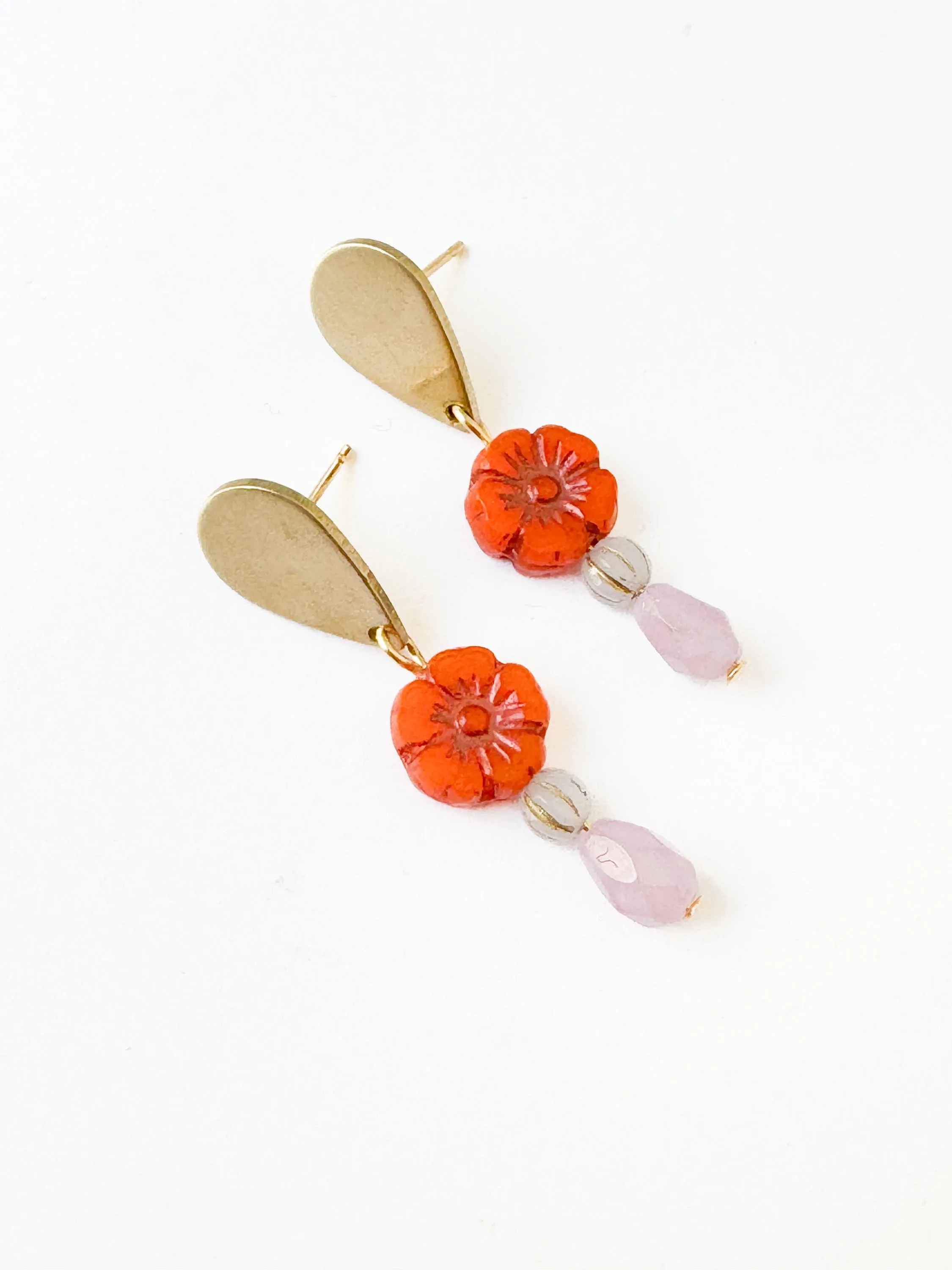 Romantic Flower Stud Earrings with Boho Charm for Winter - WS