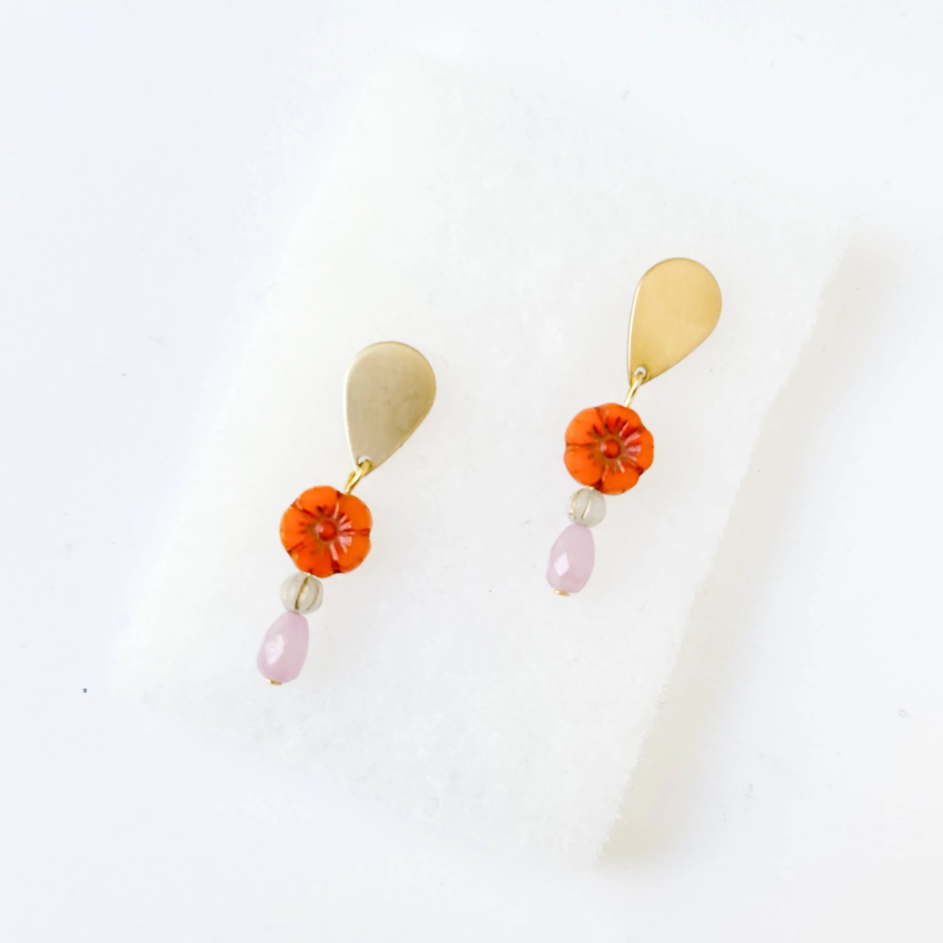 Romantic Flower Stud Earrings with Boho Charm for Winter - WS