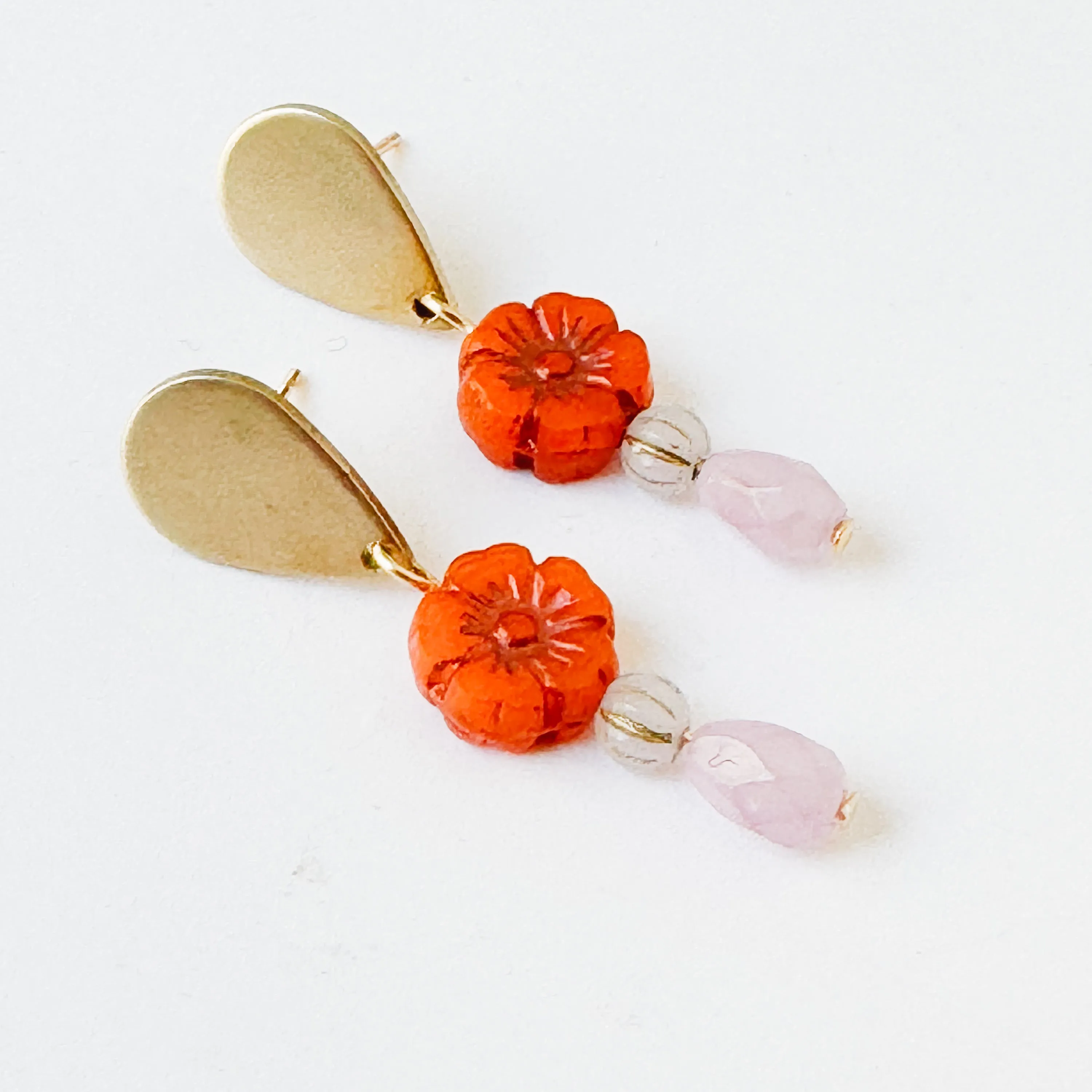 Romantic Flower Stud Earrings with Boho Charm for Winter - WS