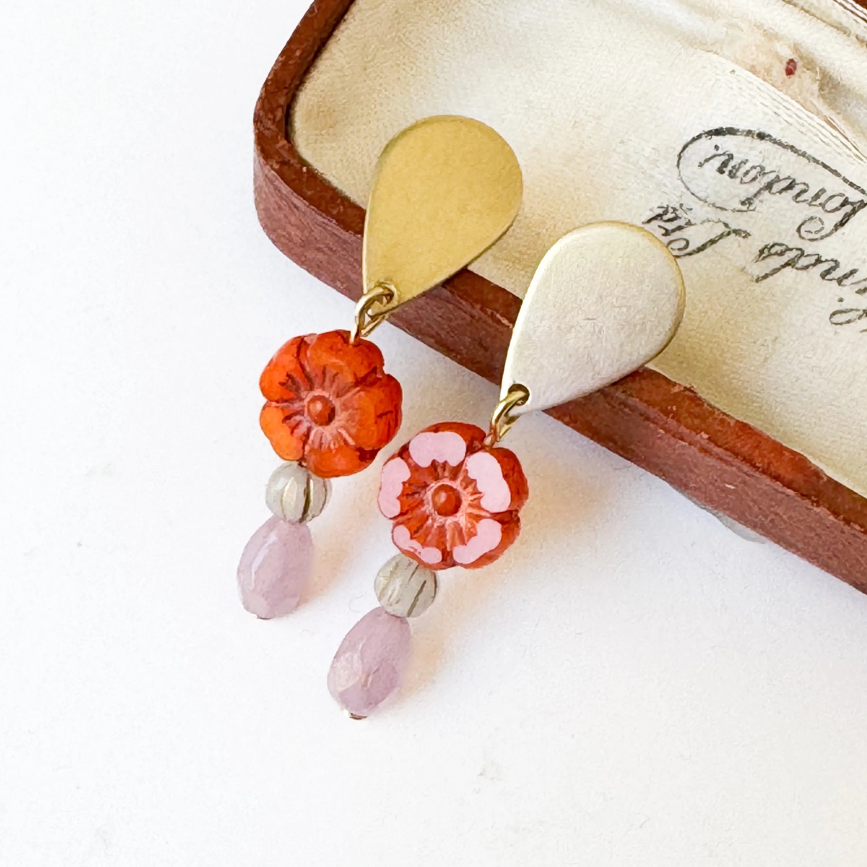 Romantic Flower Stud Earrings with Boho Charm for Winter - WS