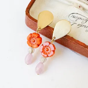 Romantic Flower Stud Earrings with Boho Charm for Winter - WS