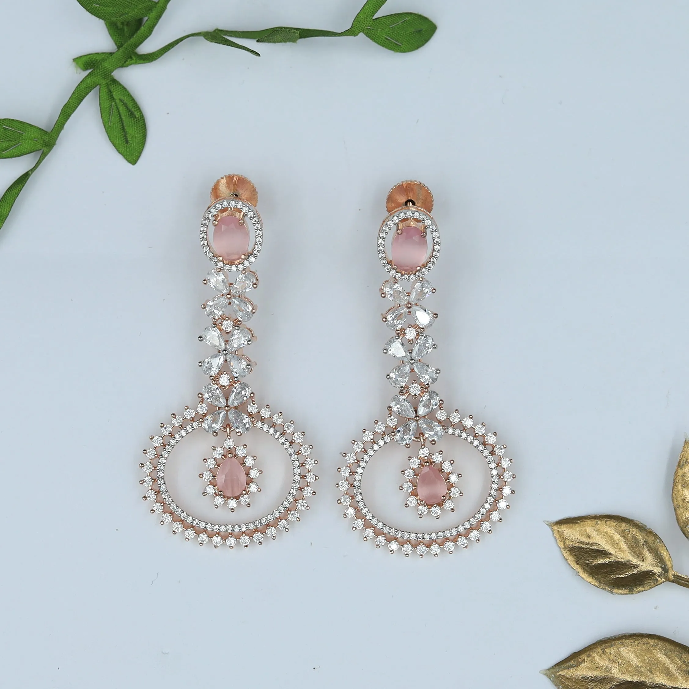 Rose Gold Zircon/AD Earring 5487-69