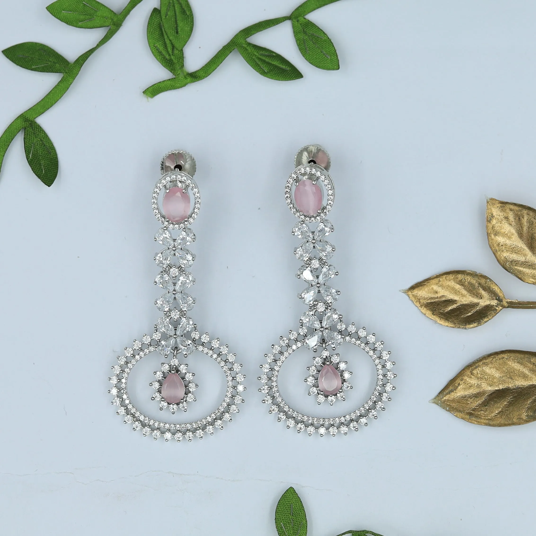 Rose Gold Zircon/AD Earring 5487-69