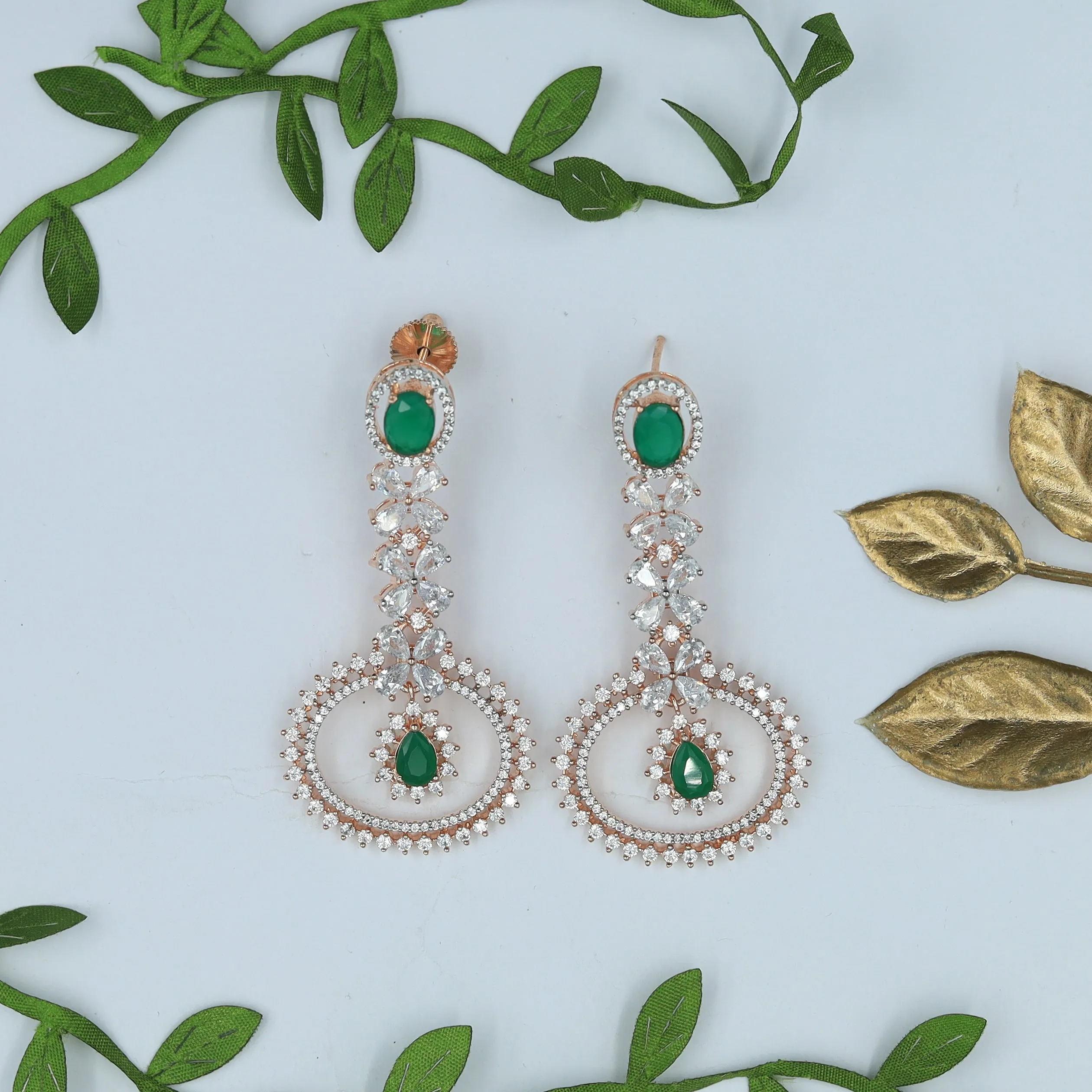 Rose Gold Zircon/AD Earring 5487-69