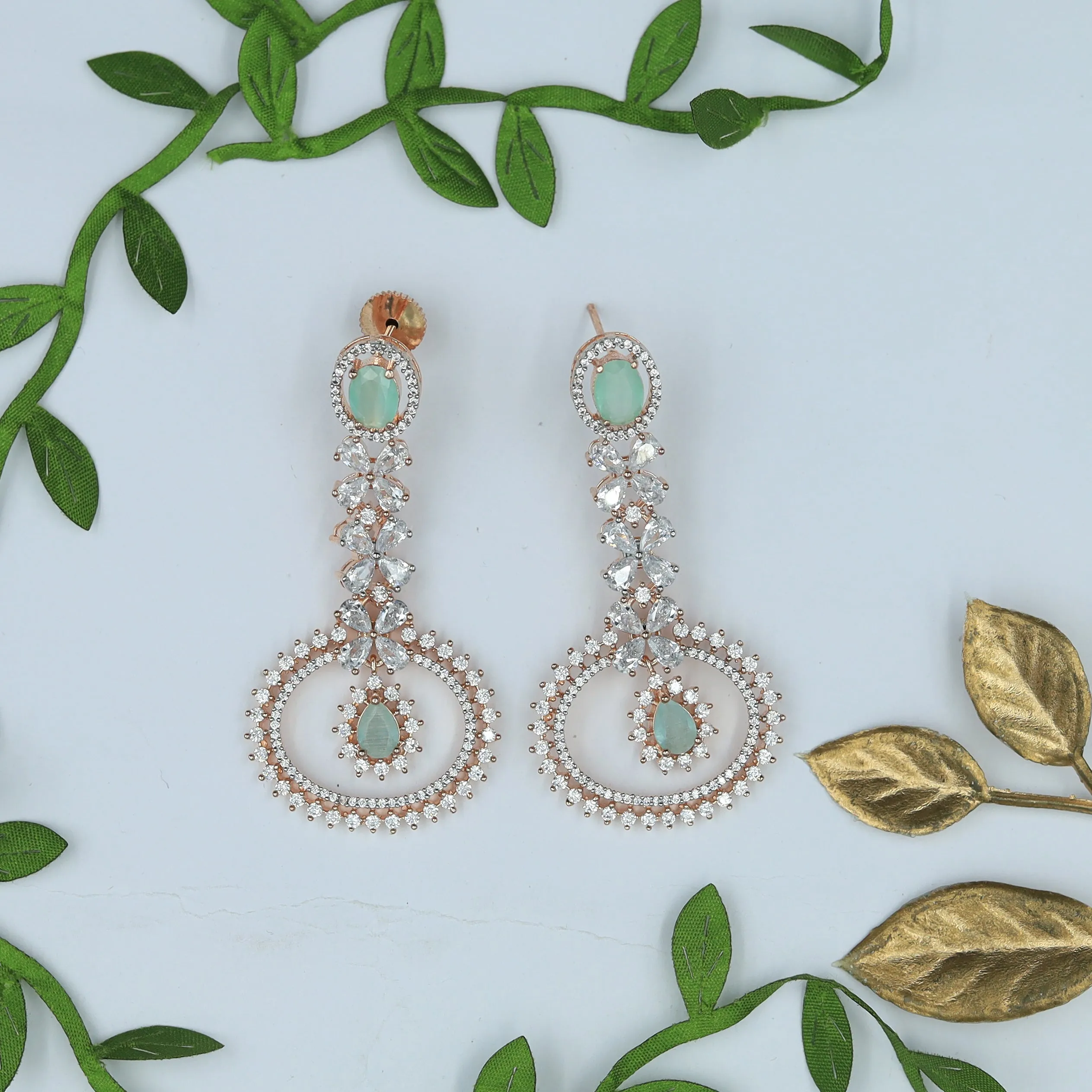 Rose Gold Zircon/AD Earring 5487-69
